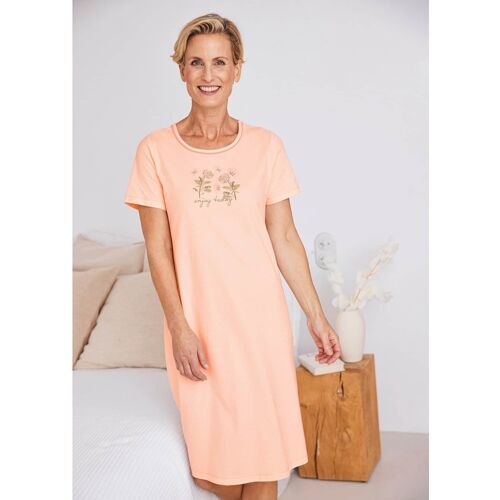 Avena Baumwoll-Nachtkleid Pastellblüte - Apricot - female - Size: 44