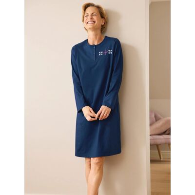 Avena Baumwoll-Nachtkleid 2er Pack - Violett/ Marine - female - Size: 48 Avena Baumwoll-Nachtkleid 2er Pack - Violett/ Marine - female - Size: 48