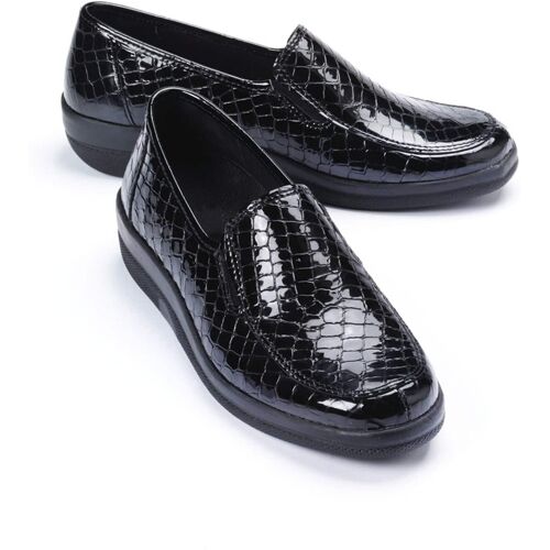 Avena Thermoleicht-Lack-Slipper - Schwarz - female - Size: 42