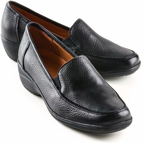 Avena Hirschleder-Slipper - Schwarz - female - Size: 42