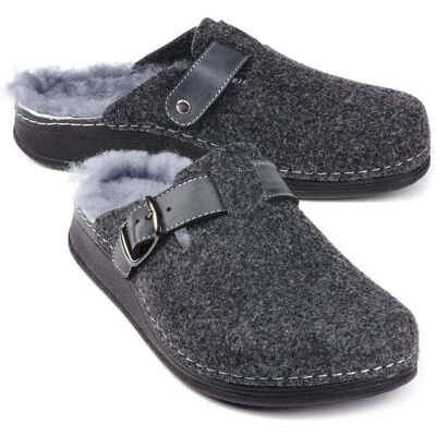 Avena Lammfell-Pantolette Wollfilz - Anthrazit - male - Size: 41 Avena Lammfell-Pantolette Wollfilz - Anthrazit - male - Size: 41