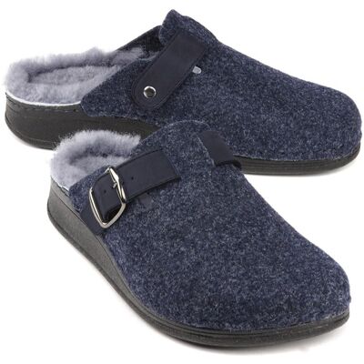 Avena Lammfell-Pantolette Wollfilz - Marine - male - Size: 41 Avena Lammfell-Pantolette Wollfilz - Marine - male - Size: 41