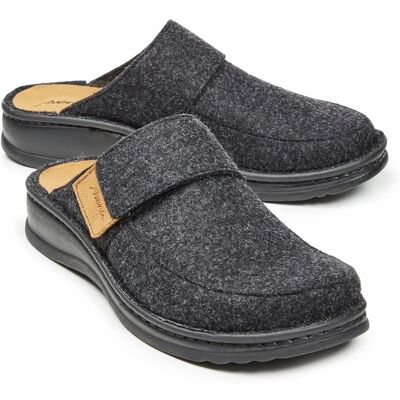Avena Wollfilz-Klett-Pantolette - Anthrazit - male - Size: 41 Avena Wollfilz-Klett-Pantolette - Anthrazit - male - Size: 41