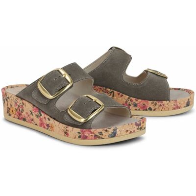 Avena Riemen-Pantolette Memory - Grau-Grün - female - Size: 40 Avena Riemen-Pantolette Memory - Grau-Grün - female - Size: 40