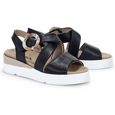 Avena Hallux-Klettsandale Keilabsatz - Schwarz - female - Size: 37 Avena Hallux-Klettsandale Keilabsatz - Schwarz - female - Size: 37