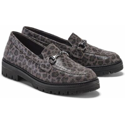 Avena Hallux-Slipper Schrittsicher - Leoprint Grau - female - Size: 36 Avena Hallux-Slipper Schrittsicher - Leoprint Grau - female - Size: 36