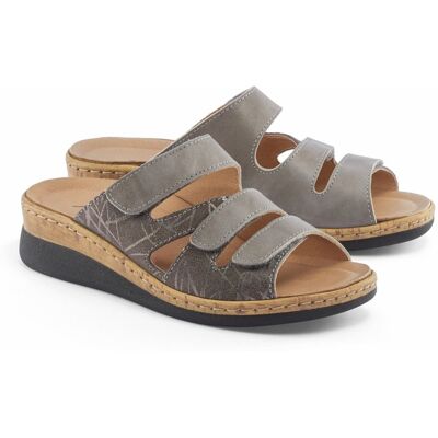 Avena Korkfußbett-Pantolette 3er-Klett - Grau - female - Size: 41 Avena Korkfußbett-Pantolette 3er-Klett - Grau - female - Size: 41
