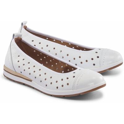 Avena Hirschleder-Ballerina Sommerleicht - Weiss - female - Size: 39 Avena Hirschleder-Ballerina Sommerleicht - Weiss - female - Size: 39