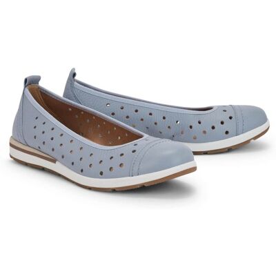 Avena Hirschleder-Ballerina Sommerleicht - Hellblau - female - Size: 39 Avena Hirschleder-Ballerina Sommerleicht - Hellblau - female - Size: 39
