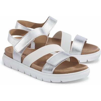 Avena Hallux-Klettsandale Supersoft - Silber-Weiß - female - Size: 36 Avena Hallux-Klettsandale Supersoft - Silber-Weiß - female - Size: 36