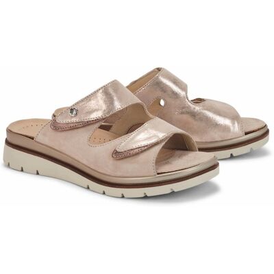Fidelio-Hallux Klettpantolette - Beige glänzend - female - Size: 36 Fidelio-Hallux Klettpantolette - Beige glänzend - female - Size: 36