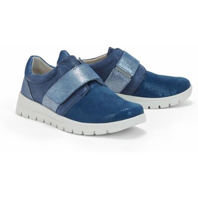 Avena Hallux-Klettschuh Superstretch - Blau metallic - female - Size: 41 Avena Hallux-Klettschuh Superstretch - Blau metallic - female - Size: 41