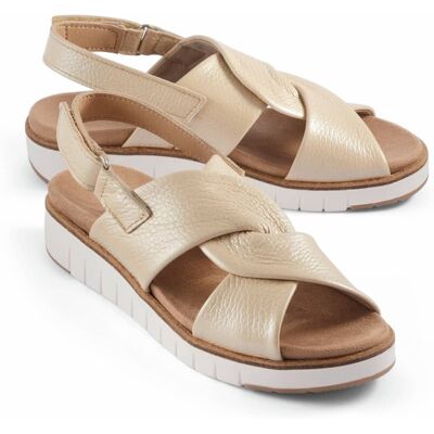 Avena Hallux-Hirschleder Sandale Soft - Beige - female - Size: 37 Avena Hallux-Hirschleder Sandale Soft - Beige - female - Size: 37