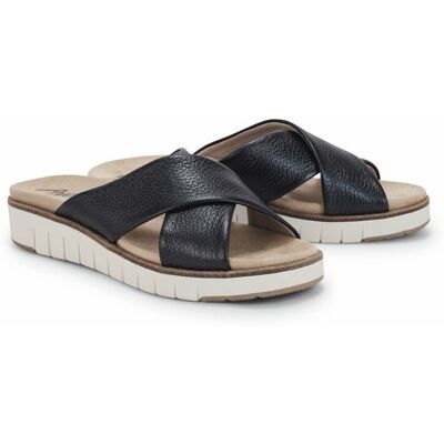 Avena Hallux-Hirschleder Kreuz Pantolette - Schwarz - female - Size: 41 Avena Hallux-Hirschleder Kreuz Pantolette - Schwarz - female - Size: 41