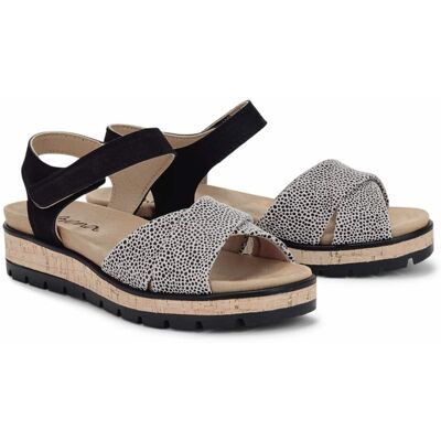 Avena Hallux-Klett Sandale Exotik - Schwarz-Weiß - female - Size: 42 Avena Hallux-Klett Sandale Exotik - Schwarz-Weiß - female - Size: 42