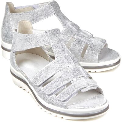 Waldläufer-Luftpolster-Sandale Rom - Silber metallic - female - Size: 38.5 Waldläufer-Luftpolster-Sandale Rom - Silber metallic - female - Size: 38.5