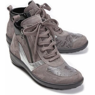 Avena Hallux-Schnürbootie Thermo - Grau Metallic - female - Size: 37 Avena Hallux-Schnürbootie Thermo - Grau Metallic - female - Size: 37