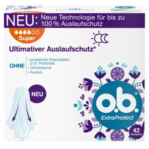 o.b. ExtraProtect Super Tampons - Tampons für starke Tage mit Dynamic Fit und extra Flügeln o.b. ExtraProtect Super Tampons - Tampons für starke Tage mit Dynamic Fit und extra Flügeln