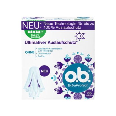 o.b. Tampons ExtraProtect Super + Comfort - Tampons für starke Tage o.b. Tampons ExtraProtect Super + Comfort - Tampons für starke Tage