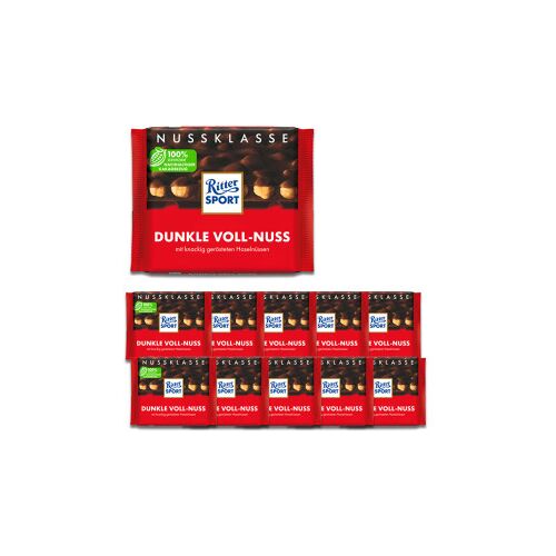 Ritter Sport Nuss Klasse Dunkle Voll-Nuss 10x100G