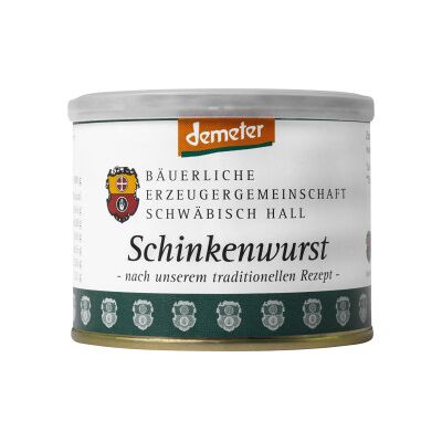 Bäuerliche Erzeugergemeinschaft Schwäbisch Hall Bäuerliche EZG Schwäbisch Hall Bio-Schinkenwurst 200G Bäuerliche Erzeugergemeinschaft Schwäbisch Hall Bäuerliche EZG Schwäbisch Hall Bio-Schinkenwurst 200G