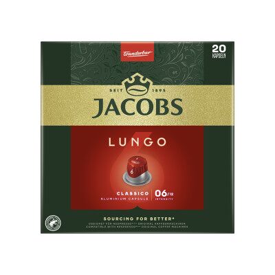 Jacobs Lungo 6 Classico Kaffekapseln 20ST 104G Jacobs Lungo 6 Classico Kaffekapseln 20ST 104G