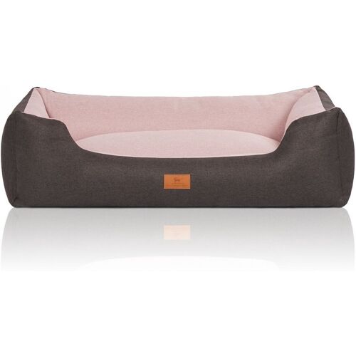 Knuffelwuff Hundebett Luke aus Velours mit feinem Handwebcharakter Rosa M-L 85 x 63cm