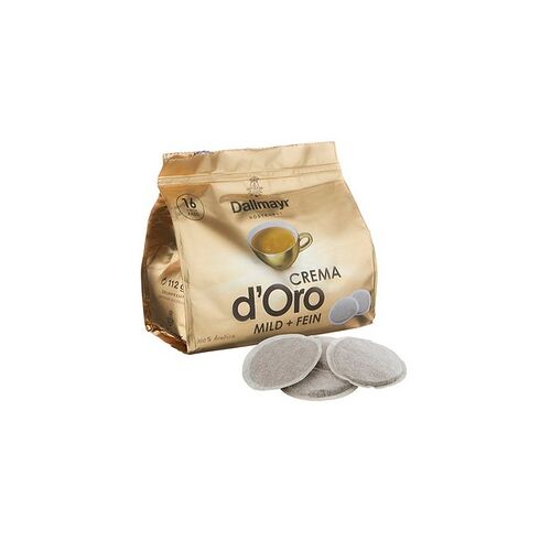 Dallmayr Crema d’Oro Kaffeepads Arabicabohnen mild 16 Pads