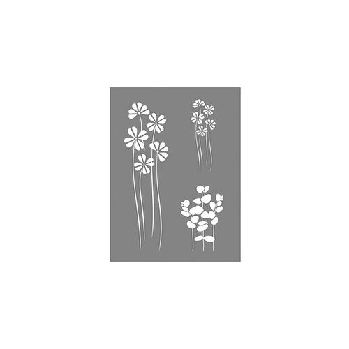 Rayher Dekor-Schablone Flower Mix grau