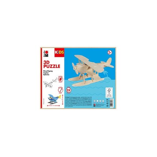 Marabu KiDS  Wasserflugzeug 3D-Puzzle, 28 (bemalbar) Teile