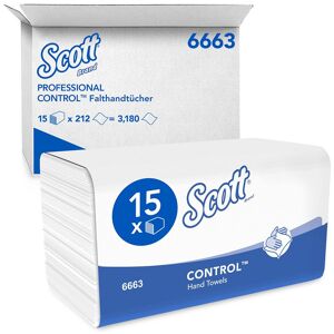 hygiene100 SCOTT Control Falthandtücher weiß, 1-lagig, 21,5 x 31,5 cm (15 x 212 Bl.)