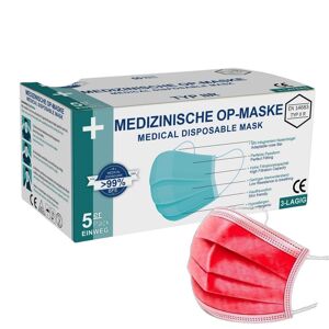 hygiene100 Medizinische Gesichtsmaske Typ II R, 3-lagig - Rot