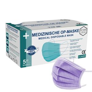 hygiene100 Medizinische Gesichtsmaske Typ II R, 3-lagig - Lila