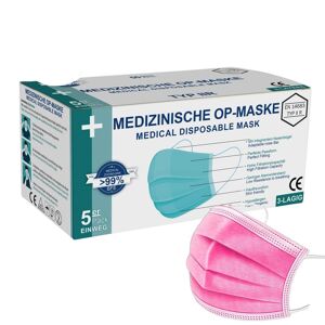hygiene100 Medizinische Gesichtsmaske Typ II R, 3-lagig - Rosa