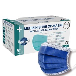 hygiene100 Medizinische Gesichtsmaske Typ II R, 3-lagig - Blau