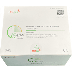 hygiene100 Hotgen Corona Antigentest für professioneller Anwender Covid-19 (SARS-CoV-2) Antigen Schnelltest Kit – 40 Stück