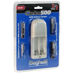 Beghelli Kompaktes Nimh-Ladegerät Mit 2pcs Aa 1500mah + 2pcs Aaa 800mah  Carica500