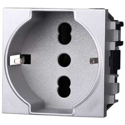 ETTROIT Bticino Serie Steckdose - 16A, Grau, Space Serie, Schuko ETTROIT Bticino Serie Steckdose - 16A, Grau, Space Serie, Schuko