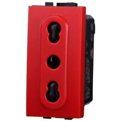 ETTROIT LN2016 - Italienischer Stecker, Rot, 10/16A, Space-Serie, Bticino Kompatibel ETTROIT LN2016 - Italienischer Stecker, Rot, 10/16A, Space-Serie, Bticino Kompatibel