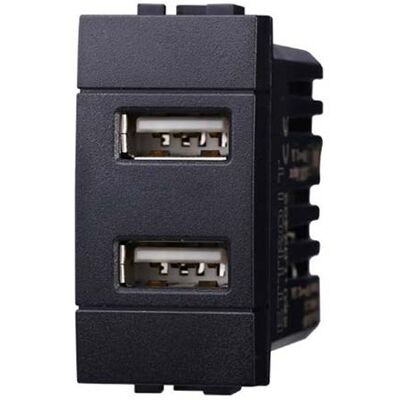 Ettroit Space Doppel-USB-Ladegerät - USB Type-A, 5V 2.1A, Schwarz Ettroit Space Doppel-USB-Ladegerät - USB Type-A, 5V 2.1A, Schwarz