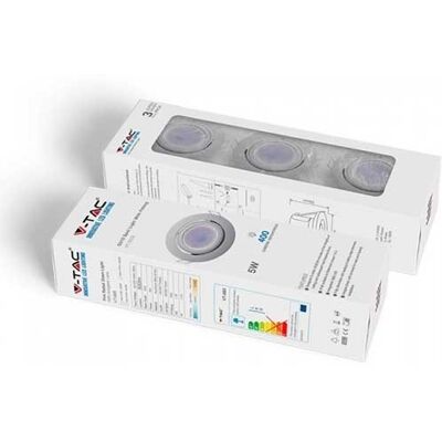 V-TAC 3er Set GU10 LED-Spots - Weiß, 5W, 6400K, Verstellbar V-TAC 3er Set GU10 LED-Spots - Weiß, 5W, 6400K, Verstellbar