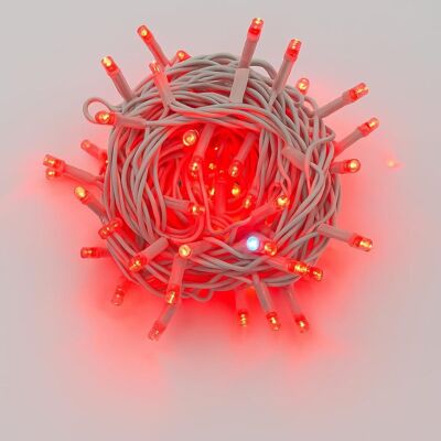 Ettroit 100 Led-Lichterkette, 10 M, Rotes Licht, Weißes Kabel, Ip65, Ausziehbar, Blitzeffekt, Weihnachtsgirlande, Geschäfte, Balkon Ettroit 100 Led-Lichterkette, 10 M, Rotes Licht, Weißes Kabel, Ip65, Ausziehbar, Blitzeffekt, Weihnachtsgirlande, Geschäfte, Balkon