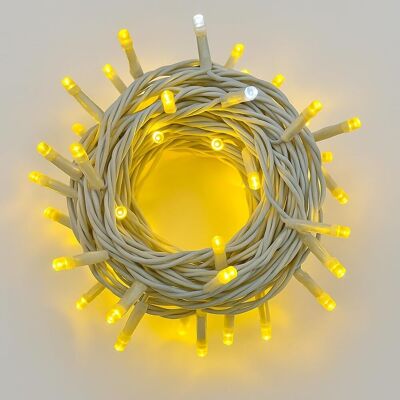 Ettroit Lichterkette Mit 100 Leds, 10 M, Gelbes Licht, Weißes Kabel, Ip65, Ausziehbar, Totaler Blitzeffekt, Weihnachtsgirlande, Geschäfte, Balkon Ettroit Lichterkette Mit 100 Leds, 10 M, Gelbes Licht, Weißes Kabel, Ip65, Ausziehbar, Totaler Blitzeffekt, Weihnachtsgirlande, Geschäfte, Balkon