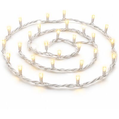 Ettroit 100 Led-Lichterkette, 10 M, Gelbes Licht, Weißes Kabel, Ip65, Ausziehbar, Blitzeffekt, Weihnachtsgirlande, Geschäfte, Balkon Ettroit 100 Led-Lichterkette, 10 M, Gelbes Licht, Weißes Kabel, Ip65, Ausziehbar, Blitzeffekt, Weihnachtsgirlande, Geschäfte, Balkon