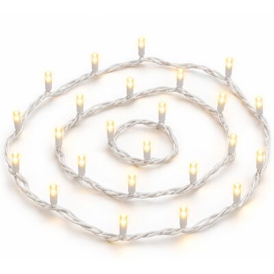 Ettroit Lichterkette Mit 100 Leds, 10 M, Gelbes Licht, Weißes Kabel, Ip65, Ausziehbar, Totaler Blitzeffekt, Weihnachtsgirlande, Geschäfte, Balkon Ettroit Lichterkette Mit 100 Leds, 10 M, Gelbes Licht, Weißes Kabel, Ip65, Ausziehbar, Totaler Blitzeffekt, Weihnachtsgirlande, Geschäfte, Balkon