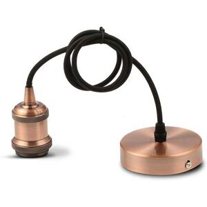 V-Tac Vt-7555 Hängendes Licht 1mt E27 Elegant Stylish Halter Roségold Bronze Metall Ф50mm Ip20 - Sku 3840