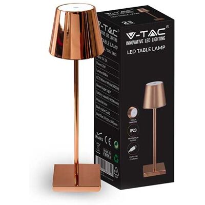 V-tac VT-7703 Tischlampe - 3000K - Touch-dimmbar - Wiederaufladbar - Gold V-tac VT-7703 Tischlampe - 3000K - Touch-dimmbar - Wiederaufladbar - Gold