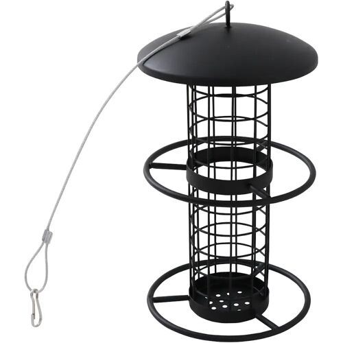 Siena Garden Vogelfuttersäule Matt Black für Meisenknödel, 28,5 cm