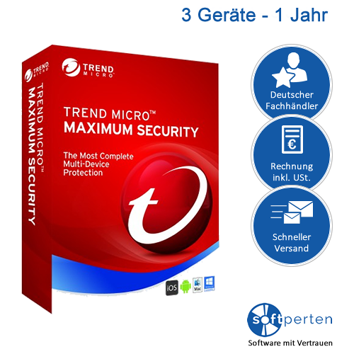 Trend Micro Maximum Security 3/5 Geräte - 1/2/3 Jahre, Download