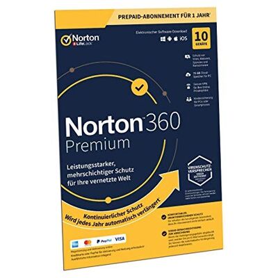 Symantec Norton 360 Premium inkl. 75 GB, 10 Geräte - 1 Jahr, Download Symantec Norton 360 Premium inkl. 75 GB, 10 Geräte - 1 Jahr, Download